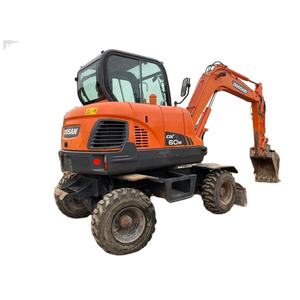 Miniexcavadora de ruedas Doosan Dx60W Doosan usada, excavadora móvil hidráulica Dx60W de 6 toneladas Doosan de segunda mano en stock - Product Image 1