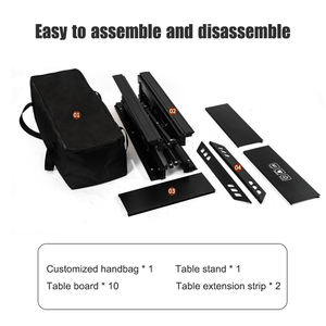 2025 New Design Extra Length Outdoor <b>Foldable</b> <b>Picnic</b> <b>Table</b> Black Aluminum Bbq IGT Camping Grill Height Adjustable <b>Table</b> - Product Image 4
