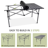 Ensemble de table et de chaises pliantes en métal pour le camping - Meubles de loisirs portables pour pique-nique en plein air