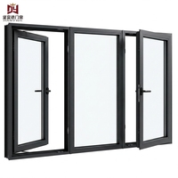 Ventana Abatible Horizontal Moderna de Aleación de Aluminio, Ventana de Doble Panel con Vidrio Templado y Tintado para Casa