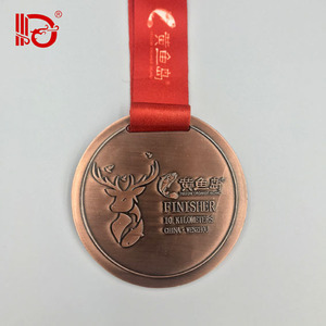 Custom Zinc Alloy Metal Engraved Marathon Finisher Medal With <b>Red</b> <b>Ribbon</b> For Sports Events And Commemorative Gifts - Product Image 5