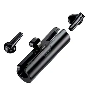 2 in 1 Wireless Earbuds Power Bank Built in USB C Cords Portable Charger Function Charging Case Earphones