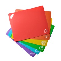Planche à découper en PP, lot de 4, fournie par l'usine, planche à découper en plastique flexible pour la cuisine, multifonctionnelle, pour découpe classifiée, en stock