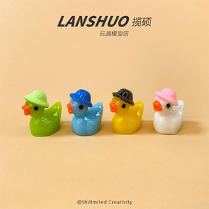 Figuras de pato de resina en miniatura, forma de animal 3D, decoración del hogar, accesorios artesanales - Product Image 3