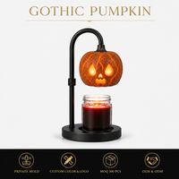 Lampe chauffe-cire d'Halloween en forme de citrouille, style horrifique, noire gothique, lampe de table, couleur personnalisée, logo, moule exclusif