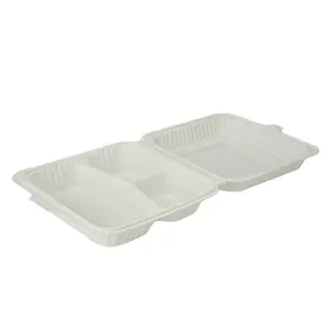 Take Away Biodegradable 1200ml Lunch Packaging Disposable Clamshell Box Food Corn Starch Container Food Cornstarch Burger Boxes