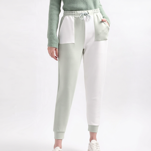 Women's Mid Waist 100% Cotton Eco-Friendly Quick Dry Breathable Casual Straight Leg Drawstring Closure Full-Length <b>Trousers</b> - Product Image 1
