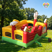 Château Gonflable Saison Chaude avec Toboggan, Maison de Rebond Personnage de Dessin Animé, Combo Gonflable pour Enfants, Rebondisseur Gonflable pour Enfants