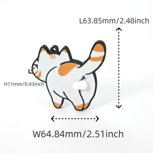 Llavero de Gato de Dibujos Animados Impreso en 3D de Plástico, Novedoso y Adorable - Product Image 2