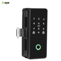 Serrure de porte en verre biométrique TTLock - Installation sans perçage, accès intelligent sans clé, contrôle par empreinte digitale, carte et mot de passe pour portes en bois/verre