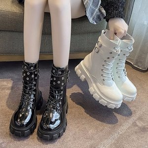 Produits de dropshipping 2024, <span class=keywords><strong>bottes</strong></span> à talons épais en PU pour femmes, <span class=keywords><strong>bottes</strong></span> à la cheville pour femmes, grandes tailles, chaussures pour femmes, nouveaux styles - Product Image 1