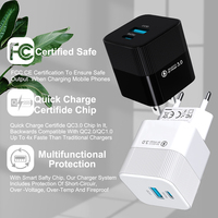 Chargeur Type-C 25W à charge rapide tendance 2025 avec protection QC3.0/PD 3.0/OVP/OTP, ignifuge pour appareils photo et appareils électriques