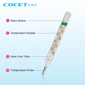 Termómetro Médico de Vidrio para Uso Oral y Axilar, Clínico, Desinfectable y Sin Mercurio para Hospitales - Product Image 4