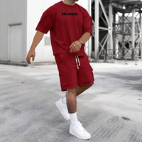 DT004-A Ensemble T-shirt et Short Premium pour Homme – Marque Tendance Décontractée Sportive Unie ou Imprimée – En Stock Usine