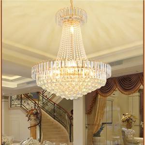 Hot Sale Trending <b>Chandeliers</b> Hotel Decorative Staircase Modern Large Long Gold <b>Crystal</b> Lighting <b>Chandelier</b> - Product Image 6