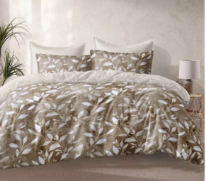 Parure de lit de luxe 100% polyester, motifs imprimés de plantes, drap de lit avec taie d'oreiller, collection de literie - Product Image 3