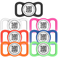 Collier intelligent anti-perte pour chien avec étiquette personnalisée en silicone étanche à code QR, impression invisible douce, motif uni