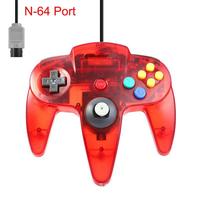 N64 Gaming Joysticks Port Transparente N64 Controller Gamepad Joysticks Joypads Game Pad Long Wired para Classic 64 Controllers