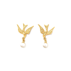 Fashion Drop <b>Earrings</b> Gold Plated 316L Stainless Steel With Pearl Charm Elegant Women's Jewelry - Product Image 2