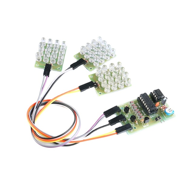 XLW CD4017 NE555 Flash Light Explosion Flashing LED Suite Self DIY Learning Electronic Kit Strobe Module DIY Electronic Kits