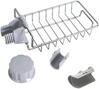 Égouttoir d'évier en acier inoxydable pour cuisine, support pour éponge, porte-savon, porte-serviettes, organisateur d'accessoires de cuisine
