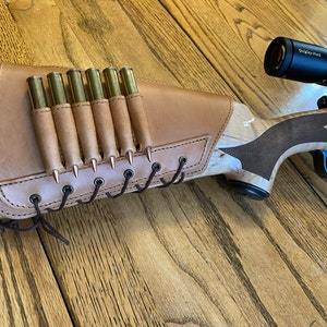 Lederen Buttstock <span class=keywords><strong>Holster</strong></span> Met Anti-Slide Lussen Jagers Munitie Hoes Met Suède Pad Jacht Cadeau Voor Mannen - Product Image 3