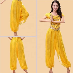 Ropa de escenario para actuación, pantalones de baile brillantes, trajes de baile con lentejuelas, bombachos de gasa, pantalones árabes, pantalones Harem - Product Image 3