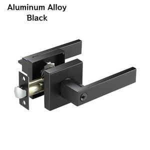 Poignées de porte à clé robustes avec bouton rotatif, en aluminium noir mat, design américain, serrures à <span class=keywords><strong>3</strong></span> <span class=keywords><strong>points</strong></span> pour portes intérieures - Product Image 2