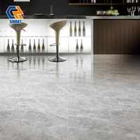 Carreaux de porcelaine 600x600mm, 9mm d'épaisseur, modernes, antibactériens, résistants aux acides, finition brillante, imitation pierre, pour salle de bain et appartement