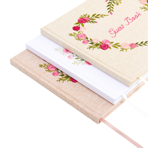 Livre d'or de mariage personnalisé à motifs floraux, album à couverture rigide avec <span class=keywords><strong>pages</strong></span> vierges - Product Image 3