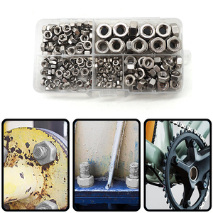 220 पीसी 304 स्टेनलेस स्टील मीट्रिक नट वर्गीकरण किट 5 आकार एम 3 एम 4 एम 5 एम 6 एम 8 स्टेनलेस स्टील नट्स - Product Image 4
