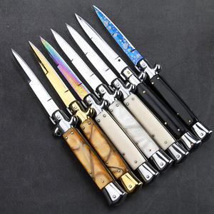 Mini Navaja Italiana con Clip Cuchillo de Supervivencia al Aire Libre Portátil de Bolsillo Plegable Táctico Afilado para Acampar y Defensa Personal - Product Image 2