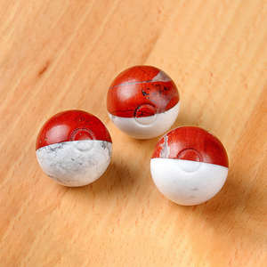 Haute qualité en gros épissage cristal sphère naturel jaspe rouge et Howlite <span class=keywords><strong>Pokeball</strong></span> pour cadeau ornement décoratif - Product Image 4