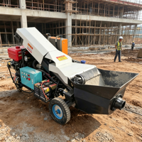 Pompe à béton diesel économique, pompe à béton à faible coût, petite pompe à ciment pour projets à petit budget