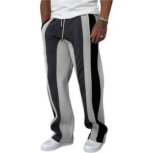 Pantalones Deportivos Personalizados para Hombre, Grises y Negros con Franja Lateral, Cintura Elástica con Cordón, Corte Holgado y Recto, con Bolsillos, Transpirables - Product Image 2