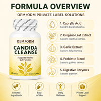 Capsules de nettoyage Candida sous marque privée OEM ODM Formule personnalisée Conception graphique Bien-être intestinal 60 unités