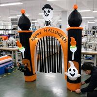 Arche gonflable d'Halloween de 8 pieds en polyester 210T, étanche IP44, avec 7 lumières LED et souffleur, décoration extérieure