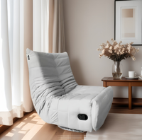 Fauteuil inclinable pivotant STG moderne en similicuir noir mat de luxe avec cadre métallique extensible pour salon