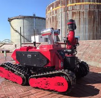 Robot de lutte contre les incendies télécommandé électrique 4x4 RXR-M100BGD sur chenilles en caoutchouc, canon à eau 100L/S, autonomie de 4h