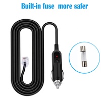 Câble d'alimentation allume-cigare vers RJ11 pour détecteur de radar de voiture, caméra DVR, GPS, convertisseur 5V vers 12V, câble de 2 m