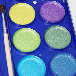 Vendita calda 12 colori Semi secchi colori metallici artista solido acquerello vernice Set con pennello - Product Image 1