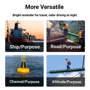 Balise de navigation marine à LED solaire : bouée lumineuse multicolore clignotante et signal d'avertissement - Product Image 2