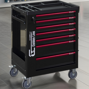 Tùy chỉnh đa chức năng sắt thép công cụ xe đẩy có thể khóa di chuyển công cụ giỏ hàng/tủ màu xanh đen logo OEM hỗ trợ - Product Image 5