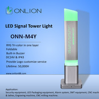 Lampu Peringatan 3 Warna ONN dengan Bodi Akrilik dan Alas Paduan Aluminium M4Y Menara Lampu Sinyal RYGB LOGO Dapat Disesuaikan