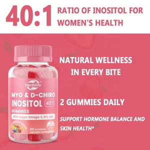 Complément alimentaire pour femmes, marque privée OEM, sans sucre, Myo-Inositol & D-Chiro Inositol 40:1 en gummies, équilibre hormonal, santé ovarienne - Product Image 4