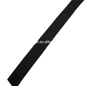 Funda trenzada de protección de cable expandible resistente al calor, funda de cable trenzado PET negro