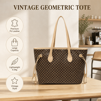 Sac fourre-tout à motif géométrique, sac à bandoulière Vintage en cuir PU, grande capacité, convient à une tablette A4, sac de voyage quotidien pour femmes, sac de bureau et de shopping