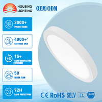 Plafonnier LED rond sans scintillement PF0.9, 16 pouces, 20 pouces, 24 pouces, style moderne