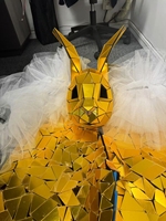 Costume de lapin miroir doré Spectacle de scène Fête Costume de lapin miroir réfléchissant en verre Costume de cosplay à vendre