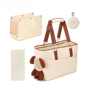 Yüksek kaliteli pamuk kumaş + naylon bez büyük kapasiteli köpek çanta moda açık seyahat Pet omuzdan askili çanta - Product Image 4